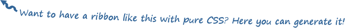 Want to have a ribbon like this with pure CSS? Here you can generate it!